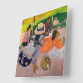 Horloge Carrée Paul Gauguin - La Siesta (Angle)