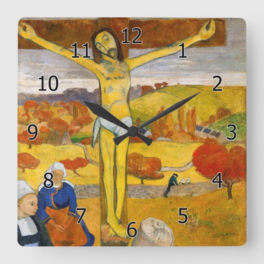 Horloge Carrée Paul Gauguin - Le Christ Jaune (Recto)