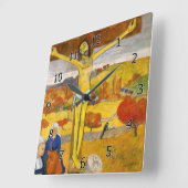 Horloge Carrée Paul Gauguin - Le Christ Jaune (Angle)