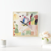 Horloge Carrée Paul Klee art : Aquarelle pathétique, Rouge (Maison)