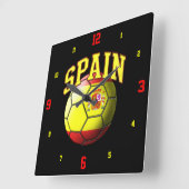 Horloge Carrée Pavillon de l'Espagne à bille de football (Angle)