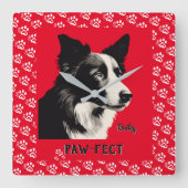 Horloge Carrée Paw-fect (Recto)