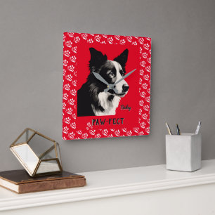Horloge Carrée Paw-fect