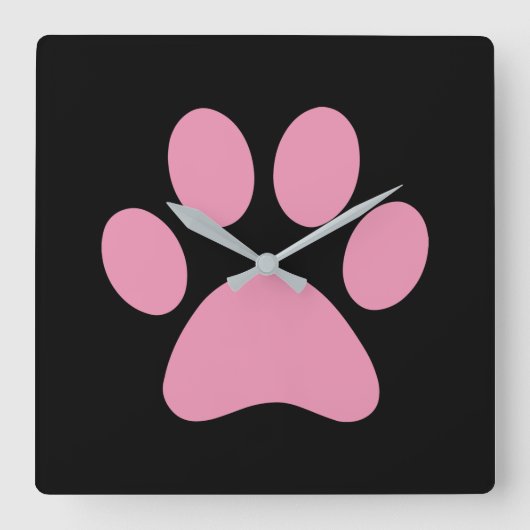 Horloge Carrée Paw Print (Recto)