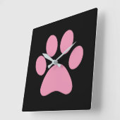 Horloge Carrée Paw Print (Angle)