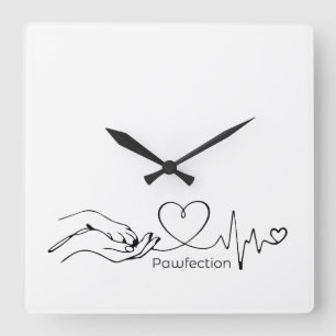 Horloge Carrée Pawfection One-Line Art – Amoureux des chiens mini
