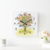 Horloge Carrée Paysage 466 arbre (Maison)