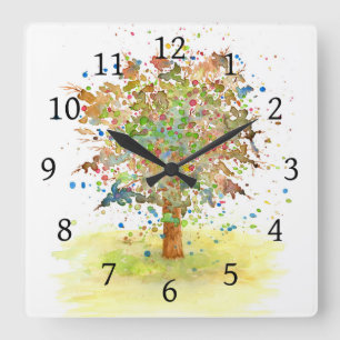 Horloge Carrée Paysage 466 arbre