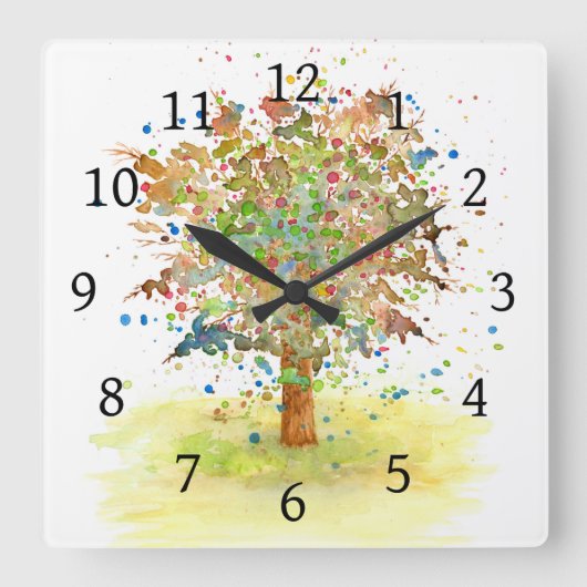Horloge Carrée Paysage 466 arbre (Recto)