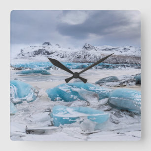 Horloge Carrée Paysage de glace de glacier, Islande