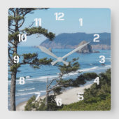Horloge Carrée Paysage de littoral marin (Recto)