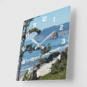 Horloge Carrée Paysage de littoral marin (Angle)