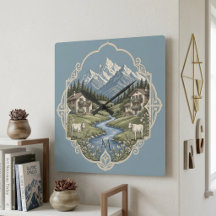 Paysage de montagne alpine enneigée Chalet rustiqu