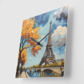 Horloge Carrée Paysage de Paris (Angle)