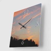 Horloge Carrée Paysage d'Elkridge Sunset Maryland (Angle)