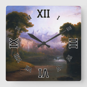 Horloge Carrée Paysage fantaisiste De Thomas Doughty