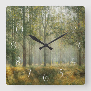 Horloge Carrée Paysage forestier