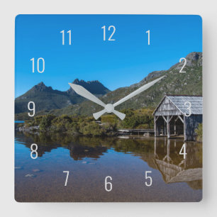 Horloge Carrée Paysage panoramique de Cradle Mountain et du lac D