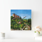 HORLOGE CARRÉE PAYSAGE TOSCANE (Maison)