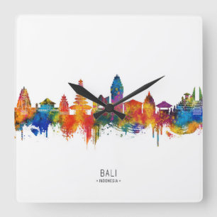 Horloge Carrée Paysage urbain de Bali en Indonésie