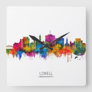 Horloge Carrée Paysage urbain de Lowell Massachusetts