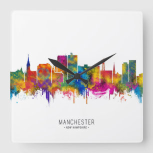 Horloge Carrée Paysage urbain de Manchester USA