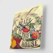 Horloge Carrée Peace Be To This (Angle)