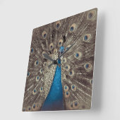Horloge Carrée Peacock bleu antique (Angle)