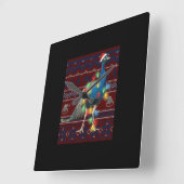 Horloge Carrée Peacock Christmas (Angle)