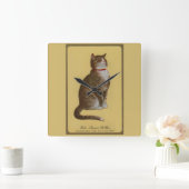 Horloge Carrée Peake, le chat tabby de Chessie (Maison)