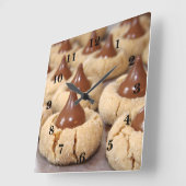 Horloge Carrée Peanut Butter Blossom Cookies (Angle)