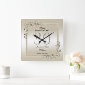 Horloge Carrée Pearl Gem & Parties scintillant 30e anniversaire d (Maison)