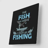 Horloge Carrée Pêche amusante (Angle)