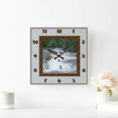 Horloge Carrée Pêche Brown (Maison)