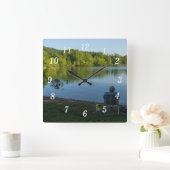 Horloge Carrée Pêche Dans L'Horloge Matinale (Maison)