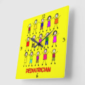 Horloge Carrée Pediatrician Stick Kids Clock (Angle)
