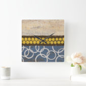 Horloge Carrée Peigne de miel Abstrait I (Maison)