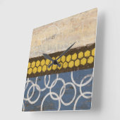 Horloge Carrée Peigne de miel Abstrait I (Angle)