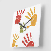 Horloge Carrée peindre les palmiers (Angle)