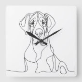 Horloge Carrée Peint à la main Grande ligne Danse Art (Recto)