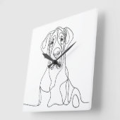 Horloge Carrée Peint à la main Grande ligne Danse Art (Angle)