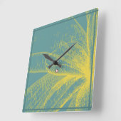 Horloge Carrée Peinture à fleurs dorées moderne 1 Acrylique Impre (Angle)