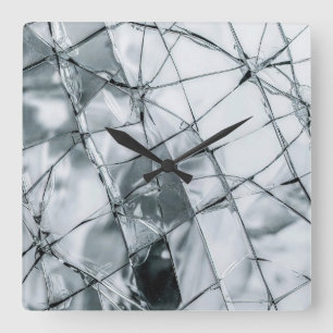 Horloge Carrée Peinture à l'huile de surface en verre brisé (styl