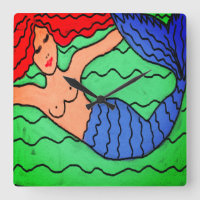 Peinture Abstraite de la sirène de natation