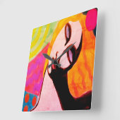 Horloge Carrée Peinture Abstraite originale (Angle)