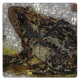 Horloge Carrée Peinture de grenouille de FK-Style de Frida Kahlo