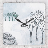Peinture du paysage de neige en hiver