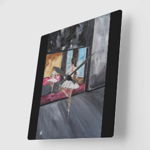 Horloge Carrée Peinture Solitary Grace par Alfred Fox