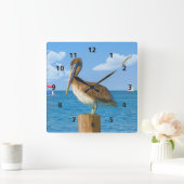Horloge Carrée Pélican Brown à la poste (Maison)