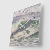 Horloge Carrée Pélican Sondage Parti des rupteurs d'onde (Angle)